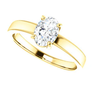 CZ Wedding Set, featuring The Myaka engagement ring (Customizable Oval Cut Solitaire with Medium Band) - Image 9