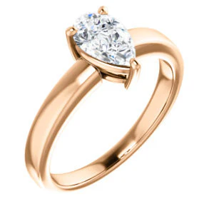 CZ Wedding Set, featuring The Myaka engagement ring (Customizable Pear Cut Solitaire with Medium Band) - Image 10