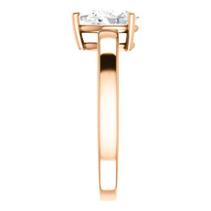 CZ Wedding Set, featuring The Myaka engagement ring (Customizable Pear Cut Solitaire with Medium Band) - Image 12