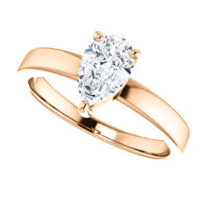 CZ Wedding Set, featuring The Myaka engagement ring (Customizable Pear Cut Solitaire with Medium Band) - Image 13