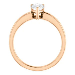 CZ Wedding Set, featuring The Myaka engagement ring (Customizable Pear Cut Solitaire with Medium Band) - Image 3