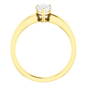CZ Wedding Set, featuring The Myaka engagement ring (Customizable Pear Cut Solitaire with Medium Band) - Image 5