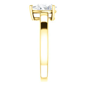CZ Wedding Set, featuring The Myaka engagement ring (Customizable Pear Cut Solitaire with Medium Band) - Image 8