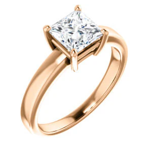 CZ Wedding Set, featuring The Myaka engagement ring (Customizable Princess Cut Solitaire with Medium Band) - Image 10