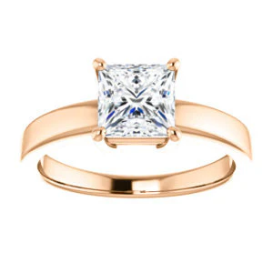 CZ Wedding Set, featuring The Myaka engagement ring (Customizable Princess Cut Solitaire with Medium Band) - Image 11