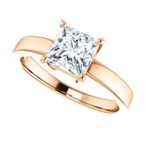 CZ Wedding Set, featuring The Myaka engagement ring (Customizable Princess Cut Solitaire with Medium Band) - Image 13