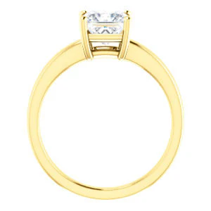 CZ Wedding Set, featuring The Myaka engagement ring (Customizable Princess Cut Solitaire with Medium Band) - Image 3
