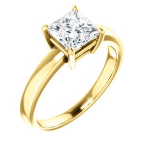 CZ Wedding Set, featuring The Myaka engagement ring (Customizable Princess Cut Solitaire with Medium Band) - Image 6
