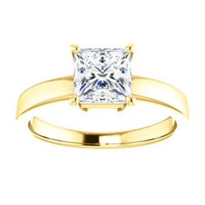 CZ Wedding Set, featuring The Myaka engagement ring (Customizable Princess Cut Solitaire with Medium Band) - Image 7