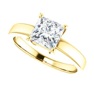 CZ Wedding Set, featuring The Myaka engagement ring (Customizable Princess Cut Solitaire with Medium Band) - Image 9