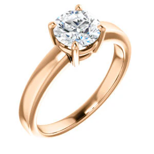 CZ Wedding Set, featuring The Myaka engagement ring (Customizable Round Cut Solitaire with Medium Band) - Image 10