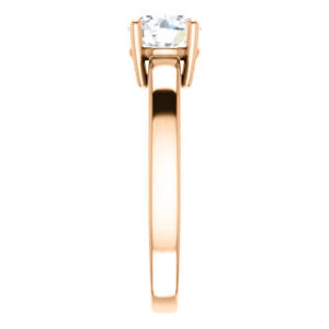 CZ Wedding Set, featuring The Myaka engagement ring (Customizable Round Cut Solitaire with Medium Band) - Image 12