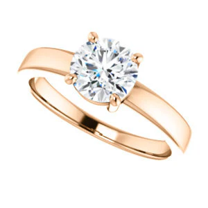 CZ Wedding Set, featuring The Myaka engagement ring (Customizable Round Cut Solitaire with Medium Band) - Image 13
