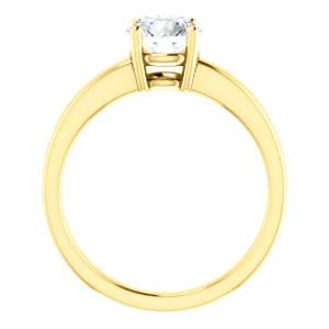 CZ Wedding Set, featuring The Myaka engagement ring (Customizable Round Cut Solitaire with Medium Band) - Image 3
