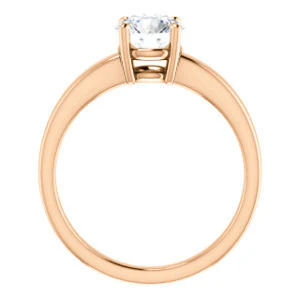 CZ Wedding Set, featuring The Myaka engagement ring (Customizable Round Cut Solitaire with Medium Band) - Image 5