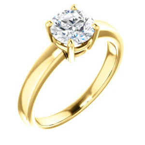 CZ Wedding Set, featuring The Myaka engagement ring (Customizable Round Cut Solitaire with Medium Band) - Image 6