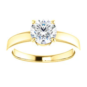CZ Wedding Set, featuring The Myaka engagement ring (Customizable Round Cut Solitaire with Medium Band) - Image 7