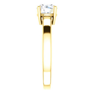 CZ Wedding Set, featuring The Myaka engagement ring (Customizable Round Cut Solitaire with Medium Band) - Image 8