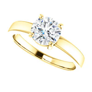CZ Wedding Set, featuring The Myaka engagement ring (Customizable Round Cut Solitaire with Medium Band) - Image 9