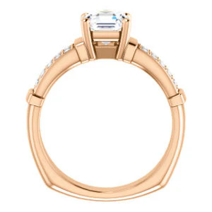 CZ Wedding Set, featuring The Rachana engagement ring (Customizable Asscher Cut Design with Wide Split-Pavé Band and Euro Shank) - Image 5