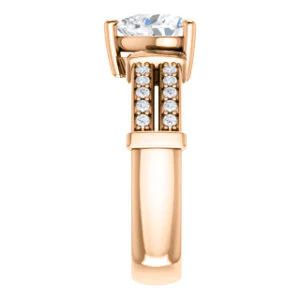 CZ Wedding Set, featuring The Rachana engagement ring (Customizable Heart Cut Design with Wide Split-Pavé Band and Euro Shank) - Image 12