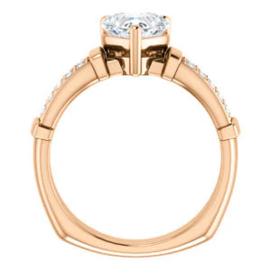 CZ Wedding Set, featuring The Rachana engagement ring (Customizable Heart Cut Design with Wide Split-Pavé Band and Euro Shank) - Image 3