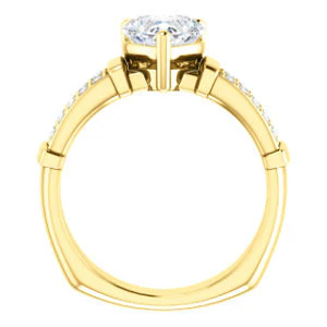 CZ Wedding Set, featuring The Rachana engagement ring (Customizable Heart Cut Design with Wide Split-Pavé Band and Euro Shank) - Image 5