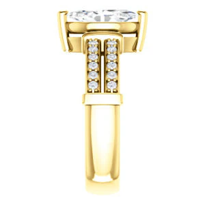 CZ Wedding Set, featuring The Rachana engagement ring (Customizable Marquise Cut Design with Wide Split-Pavé Band and Euro Shank) - Image 8