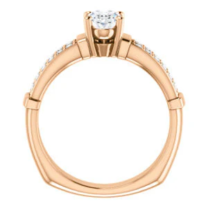 CZ Wedding Set, featuring The Rachana engagement ring (Customizable Oval Cut Design with Wide Split-Pavé Band and Euro Shank) - Image 3