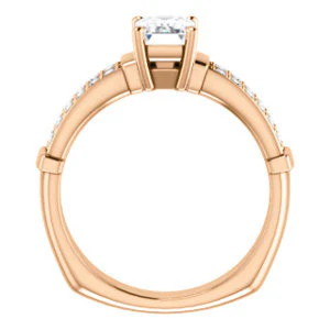 CZ Wedding Set, featuring The Rachana engagement ring (Customizable Radiant Cut Design with Wide Split-Pavé Band and Euro Shank) - Image 3
