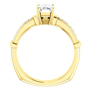 CZ Wedding Set, featuring The Rachana engagement ring (Customizable Radiant Cut Design with Wide Split-Pavé Band and Euro Shank) - Image 5