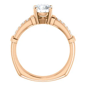 CZ Wedding Set, featuring The Rachana engagement ring (Customizable Round Cut Design with Wide Split-Pavé Band and Euro Shank) - Image 3