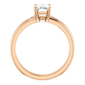CZ Wedding Set, featuring The Rikki engagement ring (Customizable Radiant Cut Design with Double-Grooved Pavé Band) - Image 5