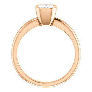 CZ Wedding Set, featuring The Stacie engagement ring (Customizable Bezel-set Radiant Cut Solitaire with Grooved Band) - Image 3