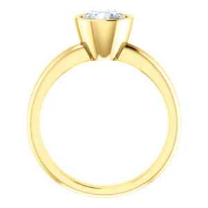 CZ Wedding Set, featuring The Stacie engagement ring (Customizable Bezel-set Round Cut Solitaire with Grooved Band) - Image 3