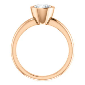 CZ Wedding Set, featuring The Stacie engagement ring (Customizable Bezel-set Round Cut Solitaire with Grooved Band) - Image 5