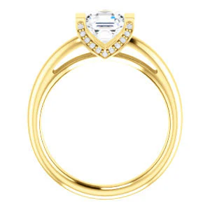 CZ Wedding Set, featuring The Tory engagement ring (Customizable Cathedral-style Bar-set Asscher Cut Ring with Prong Accents) - Image 3
