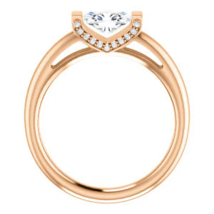 CZ Wedding Set, featuring The Tory engagement ring (Customizable Cathedral-style Bar-set Oval Cut Ring with Prong Accents) - Image 3