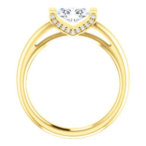CZ Wedding Set, featuring The Tory engagement ring (Customizable Cathedral-style Bar-set Oval Cut Ring with Prong Accents) - Image 5