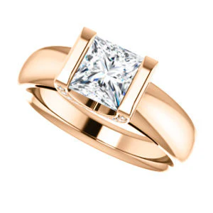 CZ Wedding Set, featuring The Tory engagement ring (Customizable Cathedral-style Bar-set Princess Cut Ring with Prong Accents) - Image 13