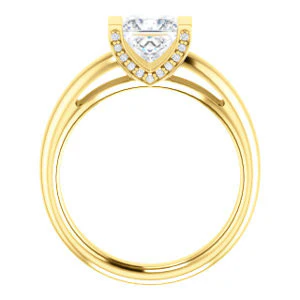 CZ Wedding Set, featuring The Tory engagement ring (Customizable Cathedral-style Bar-set Princess Cut Ring with Prong Accents) - Image 3