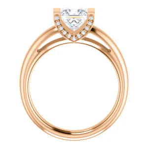 CZ Wedding Set, featuring The Tory engagement ring (Customizable Cathedral-style Bar-set Princess Cut Ring with Prong Accents) - Image 5