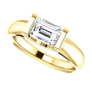 CZ Wedding Set, featuring The Tory engagement ring (Customizable Cathedral-style Bar-set Radiant Cut Ring with Prong Accents) - Image 9
