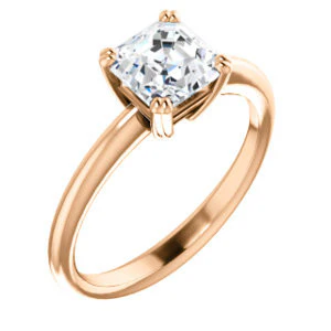 CZ Wedding Set, featuring The Venusia engagement ring (Customizable Asscher Cut Solitaire with Thin Band) - Image 10
