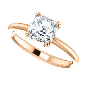 CZ Wedding Set, featuring The Venusia engagement ring (Customizable Asscher Cut Solitaire with Thin Band) - Image 13