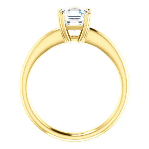 CZ Wedding Set, featuring The Venusia engagement ring (Customizable Asscher Cut Solitaire with Thin Band) - Image 3