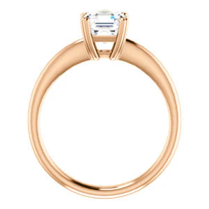 CZ Wedding Set, featuring The Venusia engagement ring (Customizable Asscher Cut Solitaire with Thin Band) - Image 5