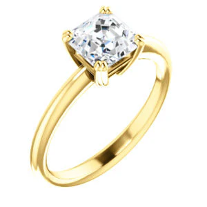 CZ Wedding Set, featuring The Venusia engagement ring (Customizable Asscher Cut Solitaire with Thin Band) - Image 6