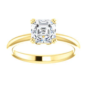 CZ Wedding Set, featuring The Venusia engagement ring (Customizable Asscher Cut Solitaire with Thin Band) - Image 7