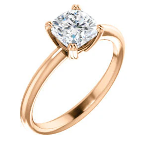 CZ Wedding Set, featuring The Venusia engagement ring (Customizable Cushion Cut Solitaire with Thin Band) - Image 10